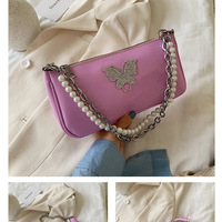 Butterfly Pearl Chain Shoulder Bag - Thumbnail 5