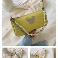 Butterfly Pearl Chain Shoulder Bag - Thumbnail 6