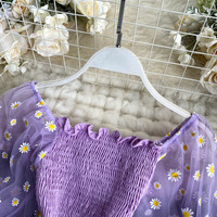 Ruffled Kawaii Lantern Sleeve See Trough Lace Top - Thumbnail 1