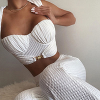Women Sexy Slim Vest High Waist Buttocks Two-Piece Set - Thumbnail 1