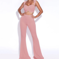 Women Sexy Slim Vest High Waist Buttocks Two-Piece Set - Thumbnail 2