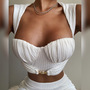 Women Sexy Slim Vest High Waist Buttocks Two-Piece Set-3