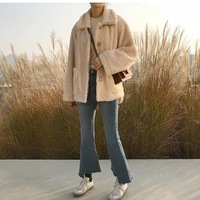 Cute Teddy Fur Coat Thick Autumn Loose Button Plush Jacket E-Girl Kawaii Korean Japanese Harajuku Retro Streetwear Fashion - Thumbnail 4