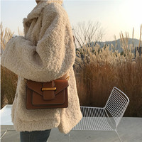 Cute Teddy Fur Coat Thick Autumn Loose Button Plush Jacket E-Girl Kawaii Korean Japanese Harajuku Retro Streetwear Fashion - Thumbnail 9