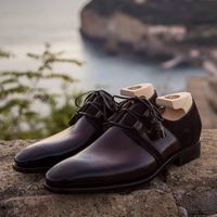 Dark Brown Classic Hand Stitch Lace Up Chukka Dress Handsome Design For Mens Size 7 to 14 US - Thumbnail 1