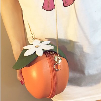 Kawaii orange chain shoulder bag