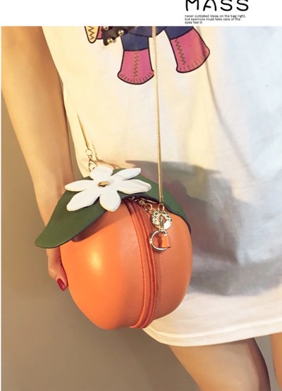 Kawaii Orange Chain Shoulder Bag
