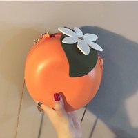 Kawaii Orange Chain Shoulder Bag - Thumbnail 4