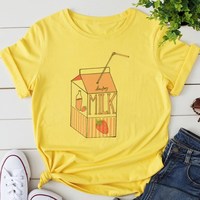 Strawberry Milk Kawaii T shirt - Thumbnail 2