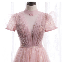 A line tulle sequins long prom dress evening dress - Thumbnail 4