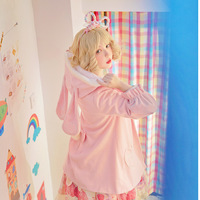 Harajuku Cute Rabbit Women's Woolen Cloak Jacket - Thumbnail 3