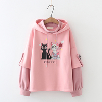 Harajuku Cute Sailor Moon Luna Cat Hoodie - Thumbnail 5