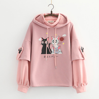 Harajuku Cute Sailor Moon Luna Cat Hoodie - Thumbnail 6