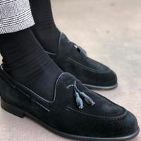New Christmas Black Suede Tassels Loafer Formal Shoes - Thumbnail 1