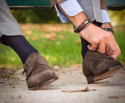 Christmas Hot Sale Chocolate Awesome Wear Double Monk Strap Dress Shoes