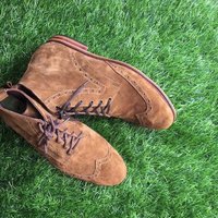 New Handmade Brown Ankle Suede Lace Up Boot - Thumbnail 4