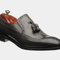 handmade men new gray black custom wrong tip tassels loafer slips on shoes - Thumbnail 4