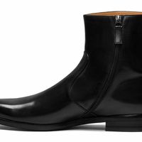 MENS HANDMADE BLACK SIDE ZIPPER HIGH QUALITY LEATHER ANKLE BOOTS FOR MENS - Thumbnail 1