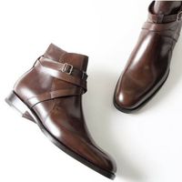 Men's jodhpurs Ankle boots Dress Formal Handmade Leather Ankle boots - Thumbnail 1