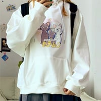 Luna Artemis Cat Printed Hoodie Sweatshirt - Thumbnail 3