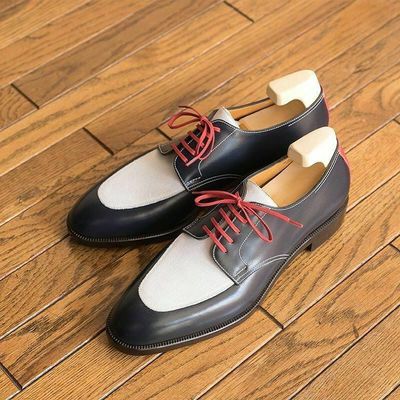 New pure handmade leather lace up brogue shoes, men gray designer dress shoes