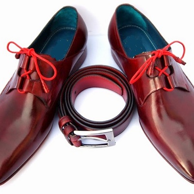 Handmade burgundy leather formal shoes, men's dress lace up luxury shoes