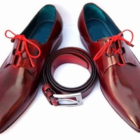 Handmade Burgundy Leather Formal Shoes, Men's Dress Lace Up Luxury Shoes - Thumbnail 4