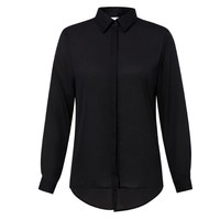 Sexy Back Black Long Sleeve Top with Lace Details - Thumbnail 3