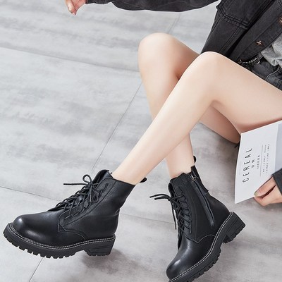 Leather black martin boots - Thumbnail 5