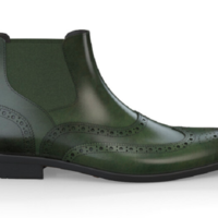 New Handmade Cowhide Leather men chelsea shoes, Winter high ankle shoes for men - Thumbnail 4