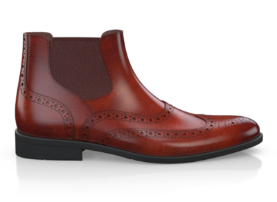 New Handmade Cowhide Leather men chelsea shoes, Winter high ankle shoes