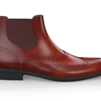 New Handmade Cowhide Leather men chelsea shoes, Winter high ankle shoes - Thumbnail 4