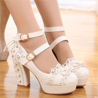 Lace Pump High Heels - Thumbnail 2