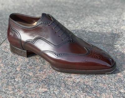 Luxury Dark Brown Wingtip Brogue Leather Lace Up Wedding Handmade Shoes 