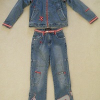 Girls Baby Phat Denim Jacket with Red Details - Thumbnail 4