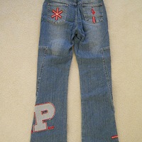 Girls Baby Phat Denim Jeans with Red Details - Thumbnail 1