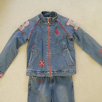 Girls Baby Phat Denim Jeans with Red Details - Thumbnail 2