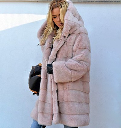 Autumn and Winter Warm Women Faux Fur Coat