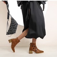 Chic PU Denim Ankle Boots - Thumbnail 8