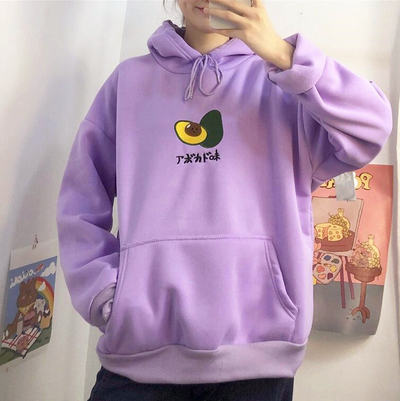 Avocado Embroidery Hoodie Sweatshirt