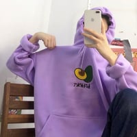 Avocado Embroidery Hoodie Sweatshirt - Thumbnail 1