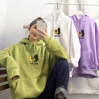 Avocado Embroidery Hoodie Sweatshirt - Thumbnail 6