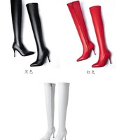 Sexy Pointed Toe Stiletto Over The Knee Boots - Thumbnail 5