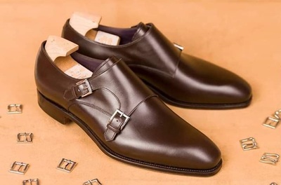 Men’s Handmade Brown Double Monk Leather Shoes, Mens Designer Shoes, men shoes