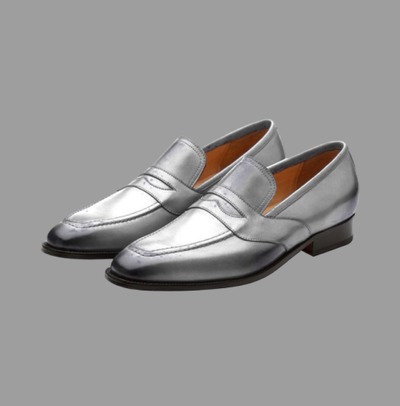 Men Handmade Gray Leather Shoes, Men’s Moccasin Grey Dress Shoes, Casual Shoes