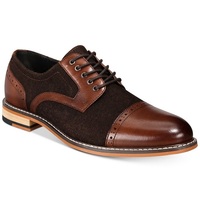 Men Brown Suede Burnished Rounded Cap Toe Genuine Leather Lace Up Shoes  - Thumbnail 4