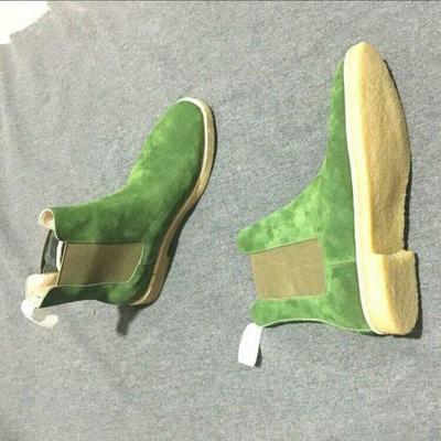 Green chelsea men suede slip on ankle boots high top leather leisure shoes punk hot - Thumbnail 2