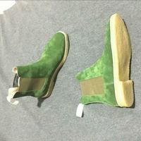 Green Chelsea Men Suede Slip On Ankle Boots High Top Leather Leisure Shoes Punk Hot - Thumbnail 1