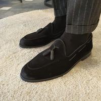 Christmas Black Tassels Loafer Suede Foarmal Wear Shoes - Thumbnail 1