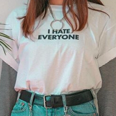 Free Shipping-"I HATE EVERYONE" TEE